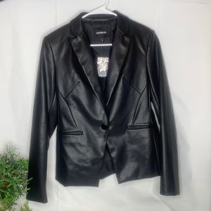 NWT Express VEGAN LEATHER black jacket / blazer